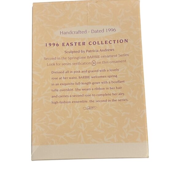 Springtime Barbie 1996 Hallmark Keepsake Ornament Collectors Series - Picture 2 of 2